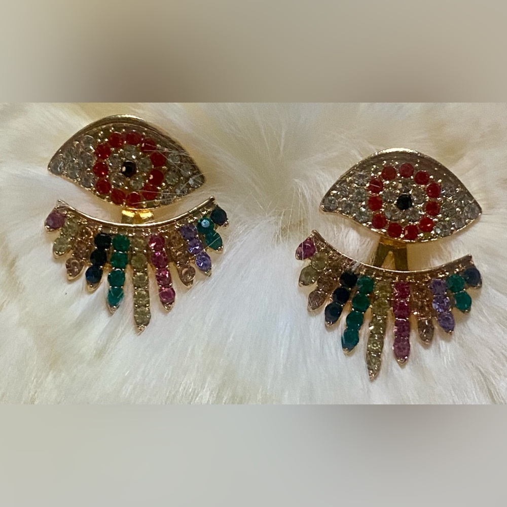 Colorful Eye-Shaped Earrings